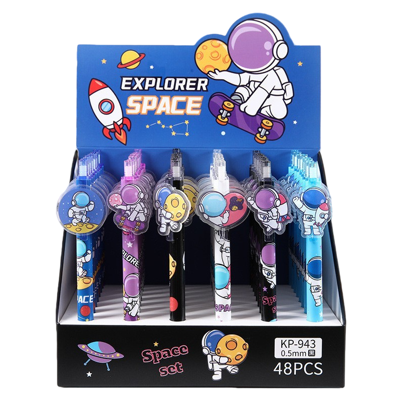 Cartoon Insert Click Gel Pens – Assorted Themes, Smooth Writing | Box of 48