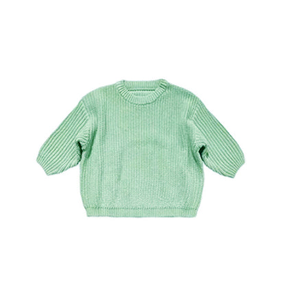 Personalized Name Knit Sweater for Babies & Kids – Custom Yarn Embroidery with Optional Crochet Decorations