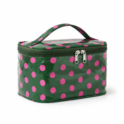 PVC Polka Dot Waterproof Clear Cosmetic Bag Makeup Travel Toiletry Organizer Carry Pouch