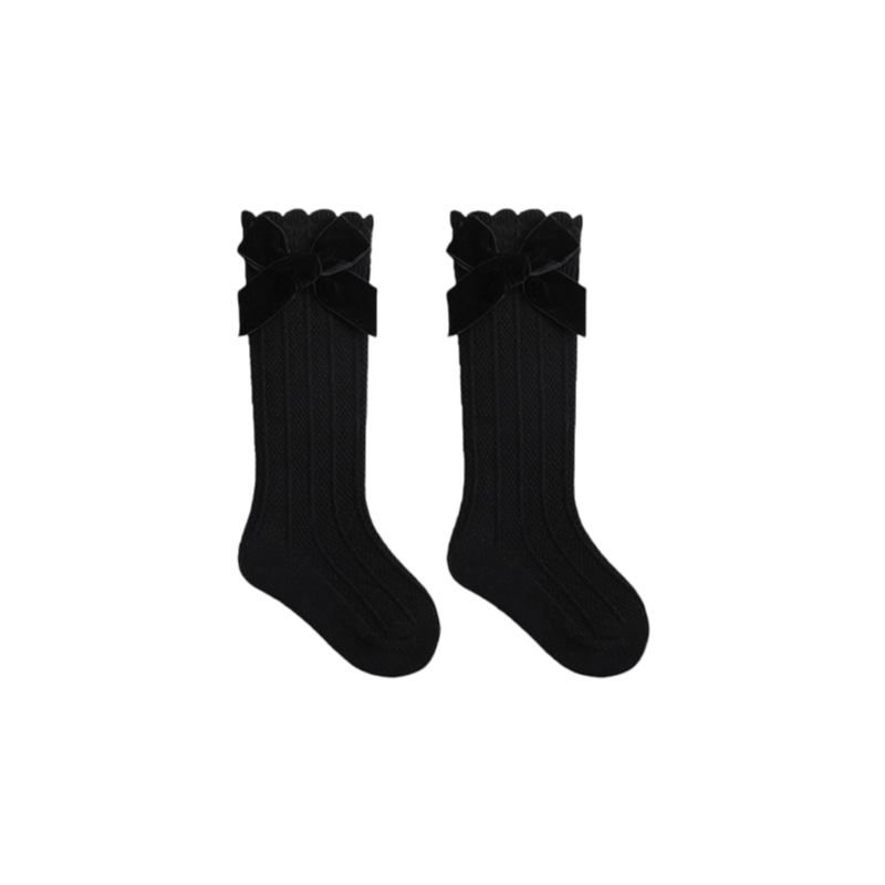 Baby Girls Knee High Mesh Breathable Spring & Summer Princess Socks with Bow
