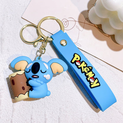 Cartoon Pikachu Silicone Keychain Figure Bag Charm Pendant