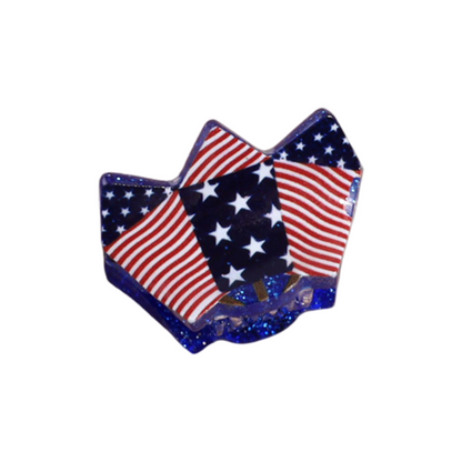 4th of July USA Flag Mini Claw Clips & Half-Moon Hair Claw Patriotic Hair Accessories
