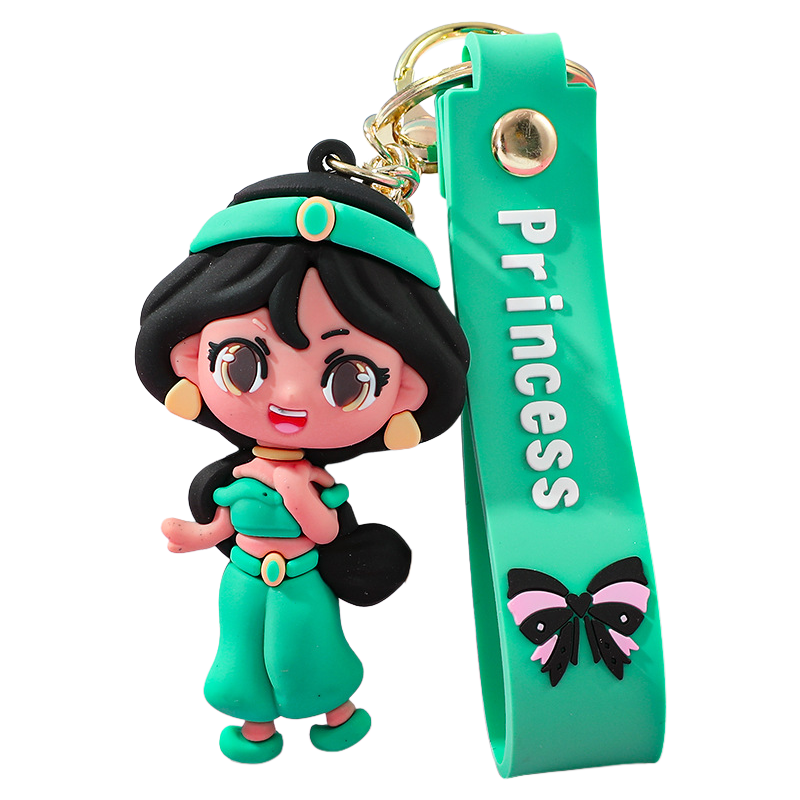 Cute Cartoon Princess Backpack Charm – Soft Silicone Keychain for Bags & Car Keys