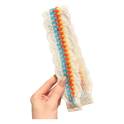 Knit Floral Cottagecore Headband for Girls Strawberry Sunflower Pattern Hair Accessory