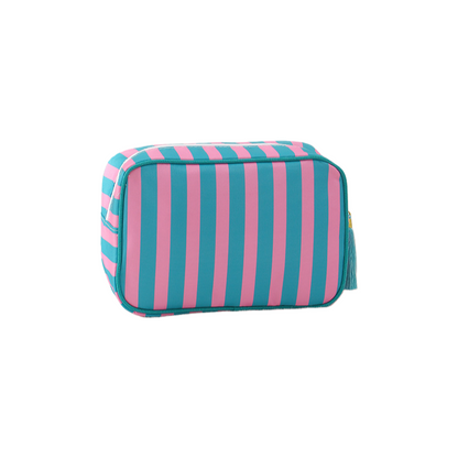 Striped Cosmetic Bag – Simple & Fresh Travel Makeup and Toiletry Pouch
