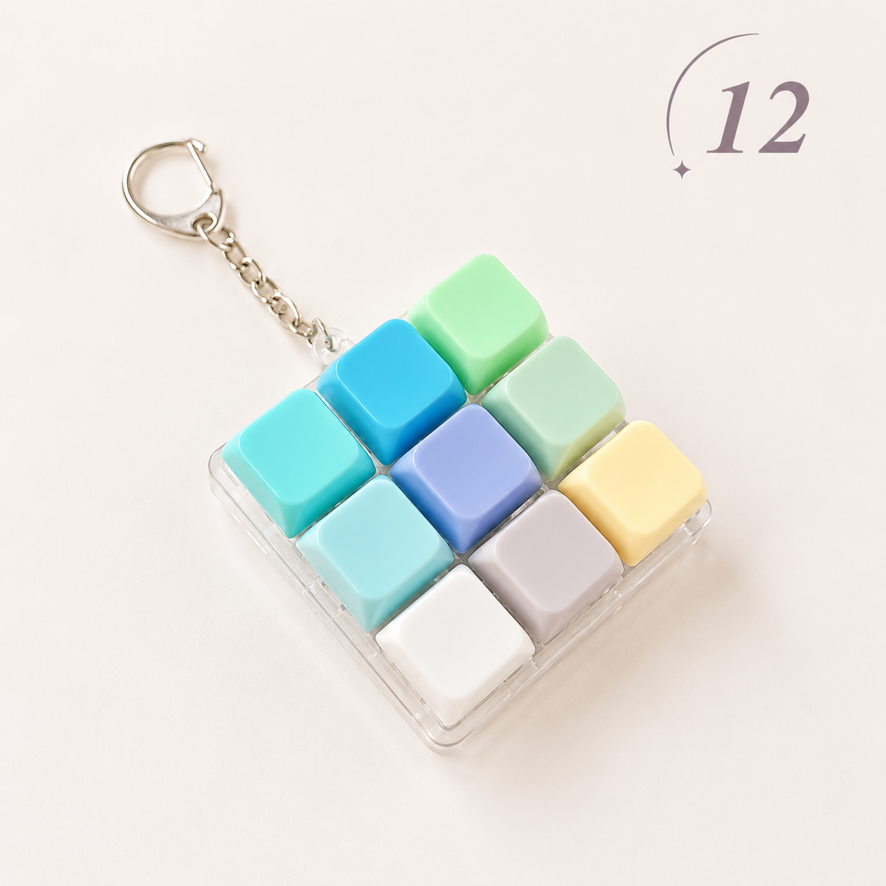 9-Key Mechanical Keyboard Fidget Keychain Clicky Sensory Stress Relief Keychain