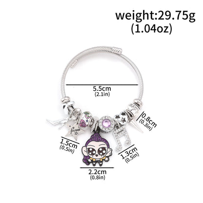 K-Pop Demon Hunters Bracelet Set Mixed Metal Braided Cord & Colorful Seed Bead Bracelets