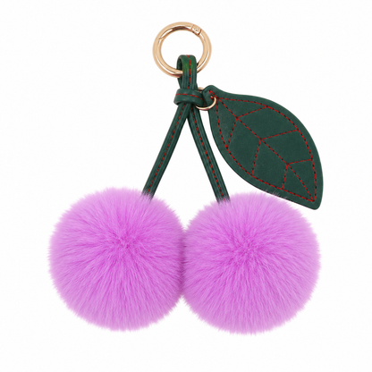 Cherry Plush Bag Pendant Lovely Keychain Cartoon Keyring Accessory