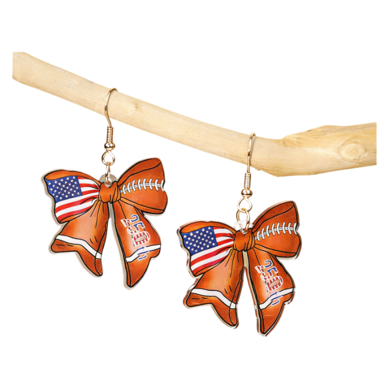 4th of July 250th Anniversary Patriotic USA Flag Acrylic Drop Earrings Holiday Jewelry