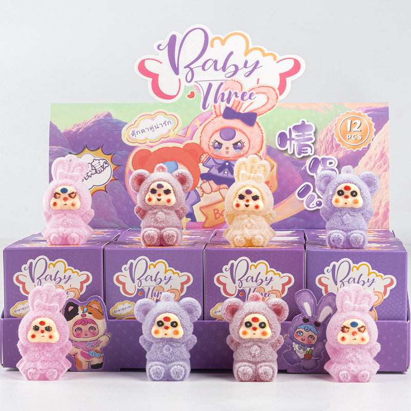 Demon Hunter Flocked Cartoon Figure Blind Box Set Collectible Surprise Desk Decor 12-Piece Pack