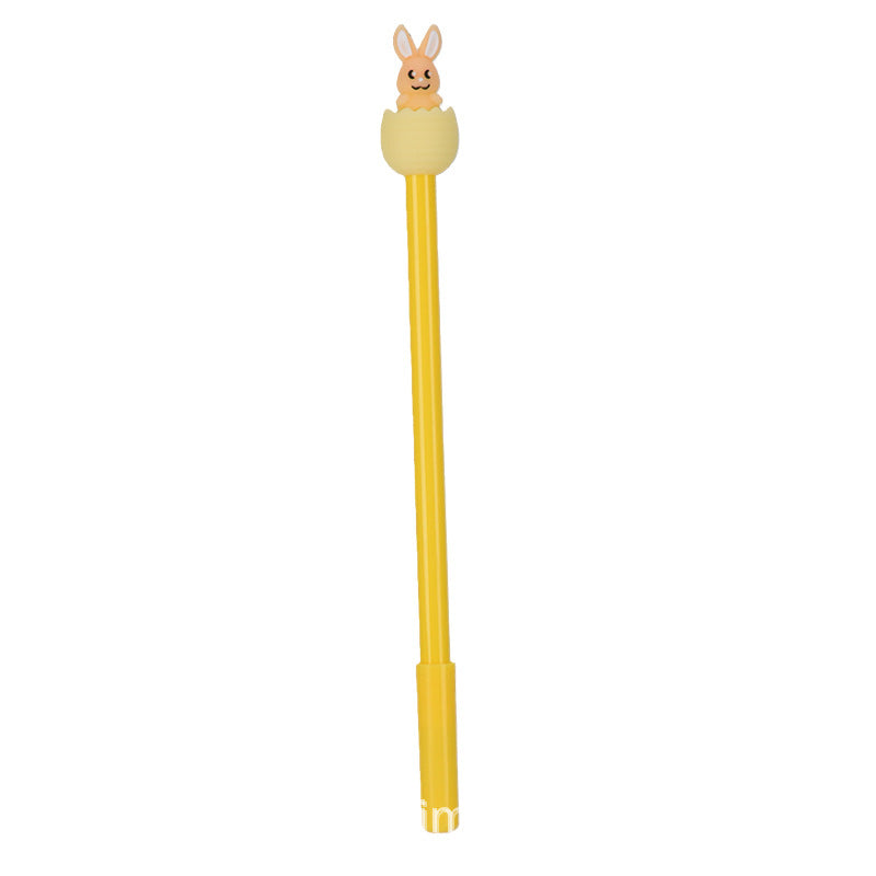 Cartoon Silicone Easter Bunny Pen Creative Topper Gel Pen Black Ink Journal Pen