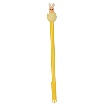 Cartoon Silicone Easter Bunny Pen Creative Topper Gel Pen Black Ink Journal Pen