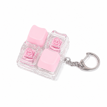 Keyboard Keycap Fidget Press Button Stress Relief Keychain with Colorful Switch Design