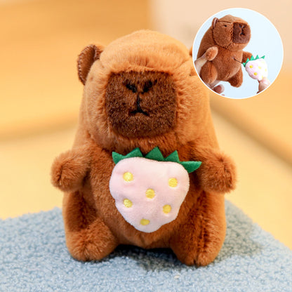 Interactive Capybara Plush Keychain – Pull-String Wiggling Bag Charm