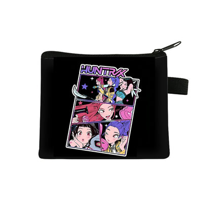K-Pop Demon Hunters Anime Printed Mini Coin Purse Cute Small Wallet Portable Key & Card Holder