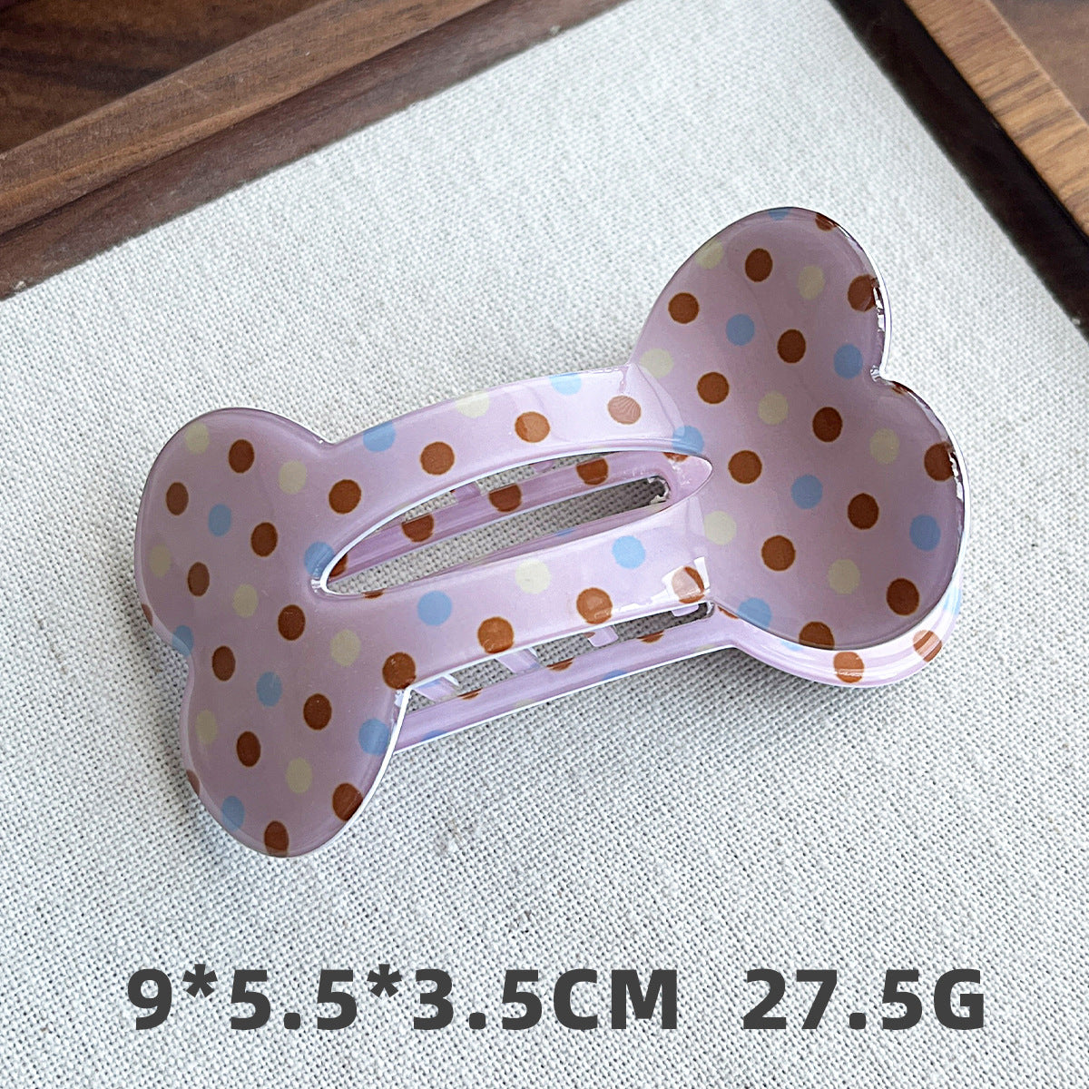 Bone-Shaped Acetate-Look Hair Claw Clip – Patterned Hair Clip