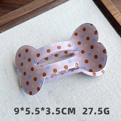 Bone-Shaped Acetate-Look Hair Claw Clip – Patterned Hair Clip