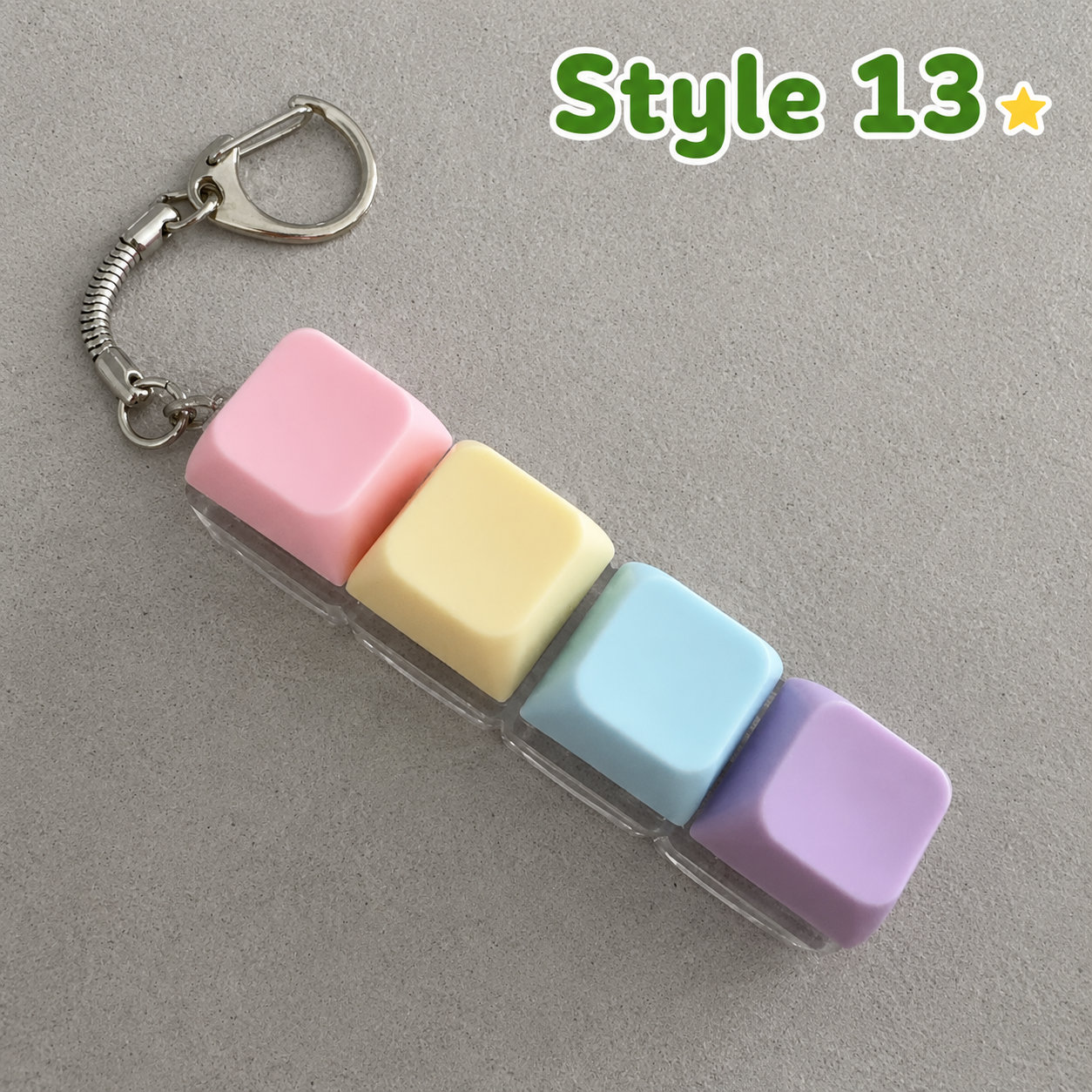 Pastel Colors Finger Press Button Cube Squishy Keyboard Keychain Stress Relief Toy