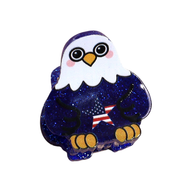 4th of July USA Flag Mini Claw Clips & Half-Moon Hair Claw Patriotic Hair Accessories