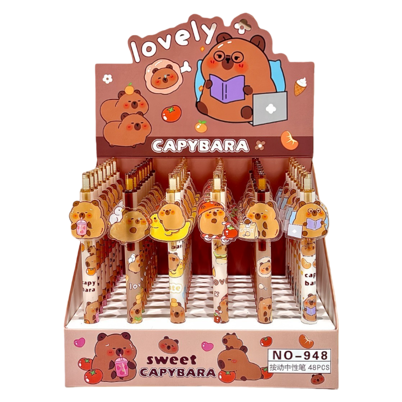 Cartoon Insert Click Gel Pens – Assorted Themes, Smooth Writing | Box of 48