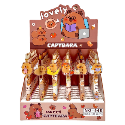 Cartoon Insert Click Gel Pens – Assorted Themes, Smooth Writing | Box of 48