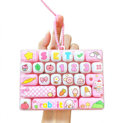 Transparent Dual-Color 26-Key Fidget Keyboard Keychain – Clicky Stress Relief Toy