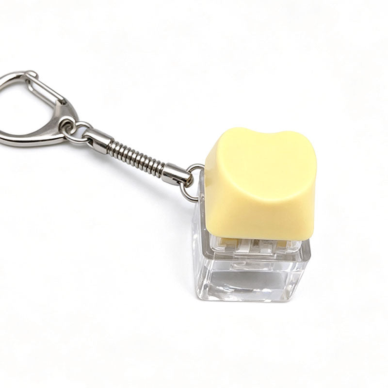 Heart Keycap Fidget Keychain Single & Double Key Clicker Keyboard Stress Relief Bag Charm