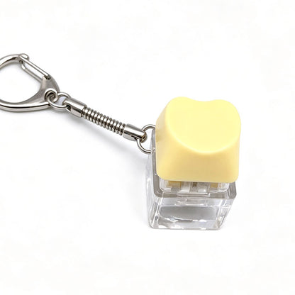 Heart Keycap Fidget Keychain Single & Double Key Clicker Keyboard Stress Relief Bag Charm