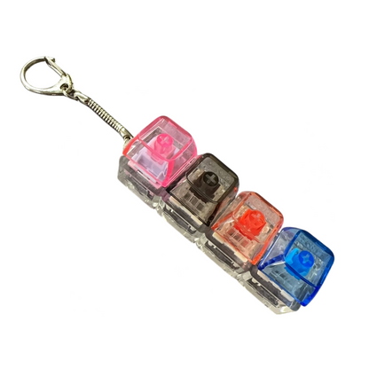 Transparent Click Button Fidget Keychain Stress Relief Multiple Colors