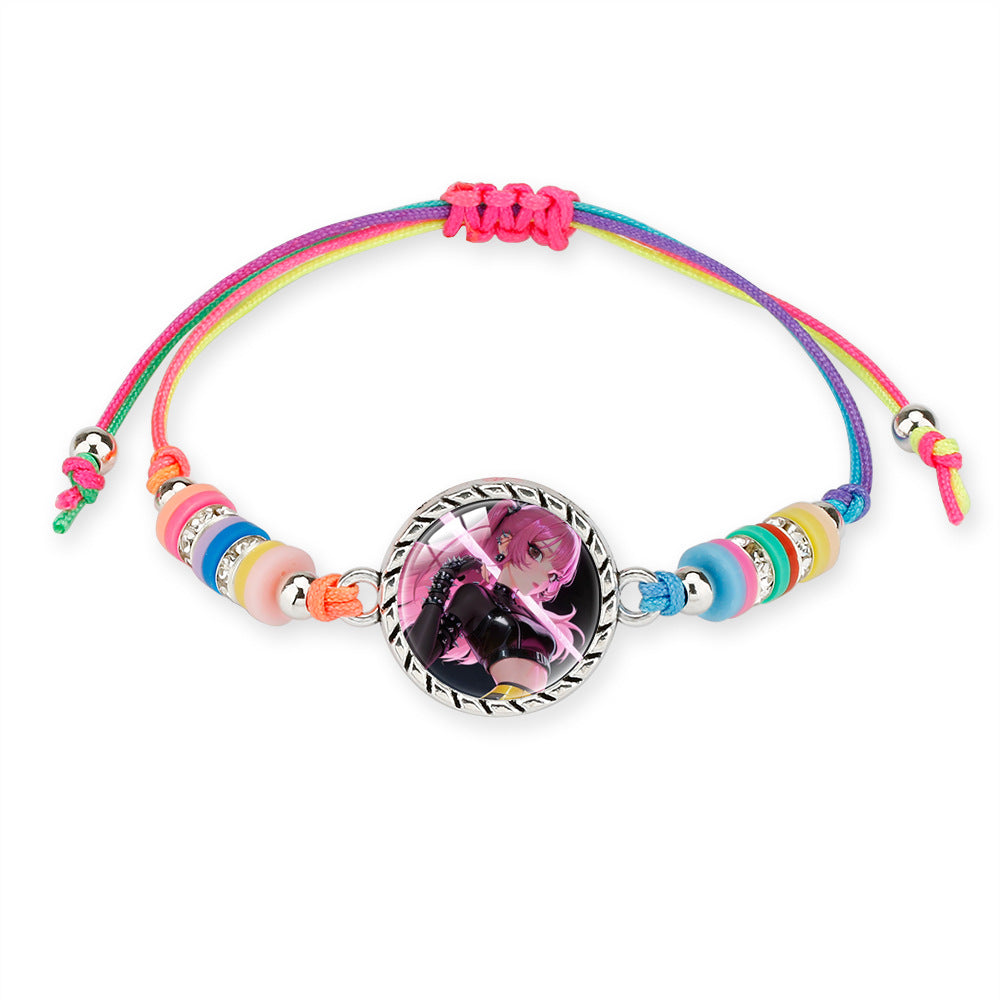 KPOP Demon Hunter Colorful Beaded Bracelet – Boho Adjustable Polymer Clay Charm Bracelet