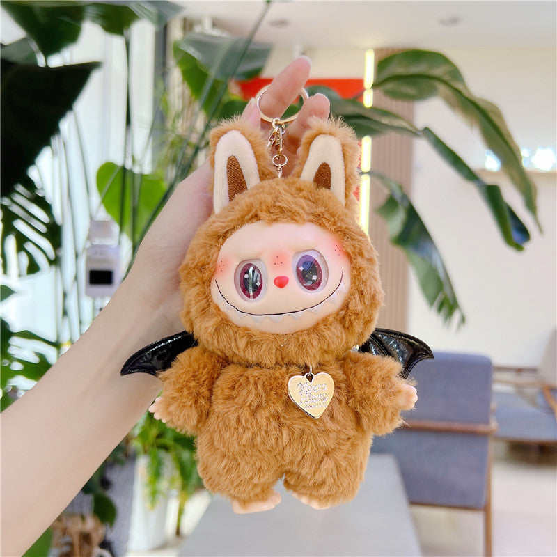 Labubu Soft Vinyl Plush Doll Keychain with Wings – Cute Mini Pendant Toy Necklace Charm