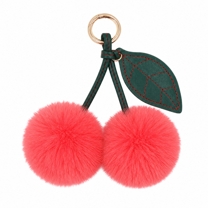 Cherry Plush Bag Pendant Lovely Keychain Cartoon Keyring Accessory