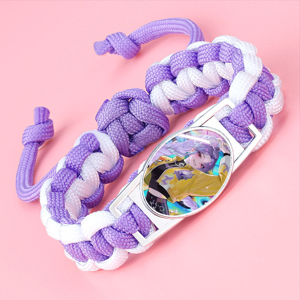 K-pop Demon Hunter Bracelet Woven Adjustable Handwoven Dopamine Style Kids Jewelry