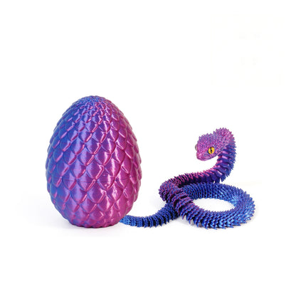 3D Printed Dragon Egg Fidget Toy with Articulated Dragon – Colorful Sensory Stress Relief Toy & Collectible Gift