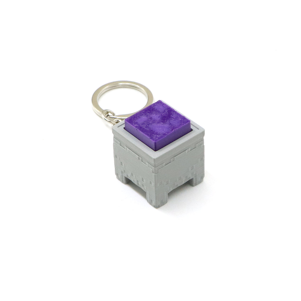3D Printed Pixel Block Fidget Clicker Keychain – Mechanical Keyboard Feel Push Button Toy & Bag Charm