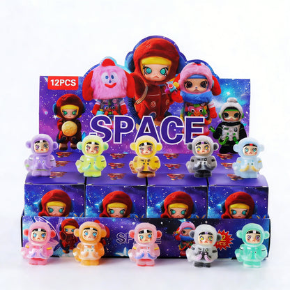 Demon Hunter Cartoon Character Flocked Vinyl Figure Collectible Toy Blind Box Surprise Trendy Desk Decor