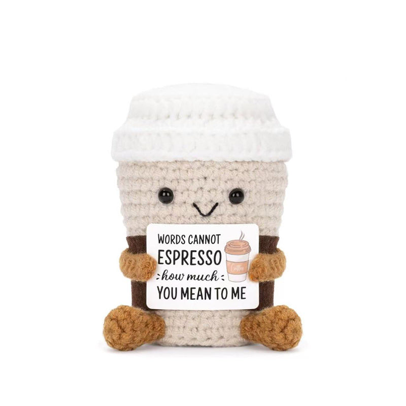 Crochet Food & Drink Pals with Message Cards – Cute Desk Decor & Gifts