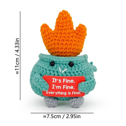 Cute Crochet Figurines with Message Cards – Desk Decor & Gifts