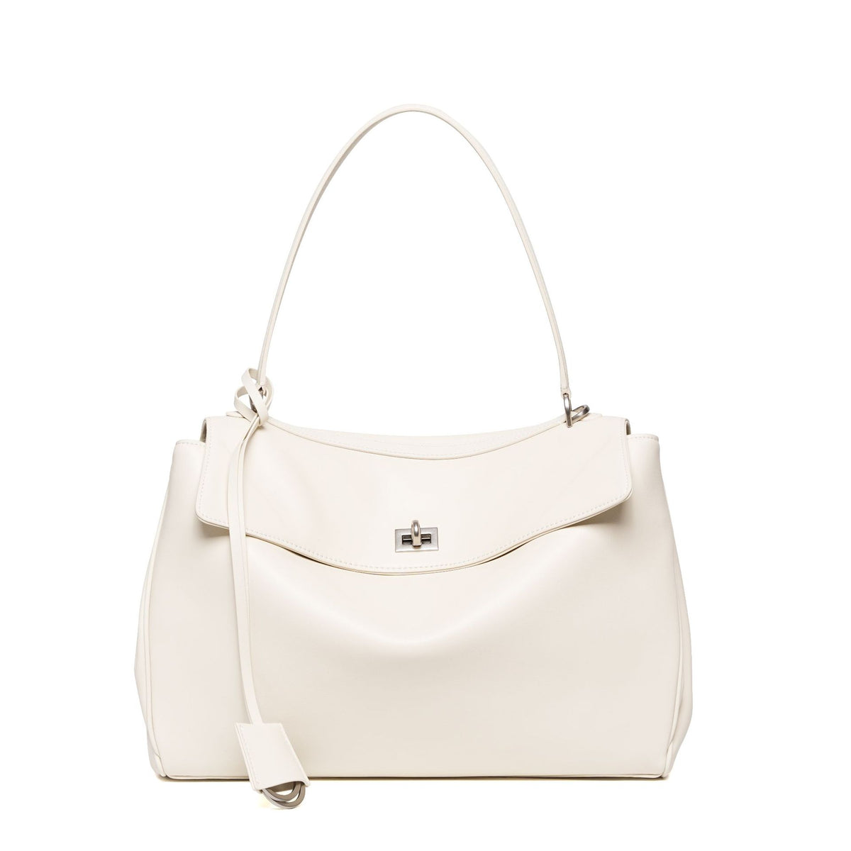 Slouchy Turn-Lock Shoulder Bag in Leather or Suede