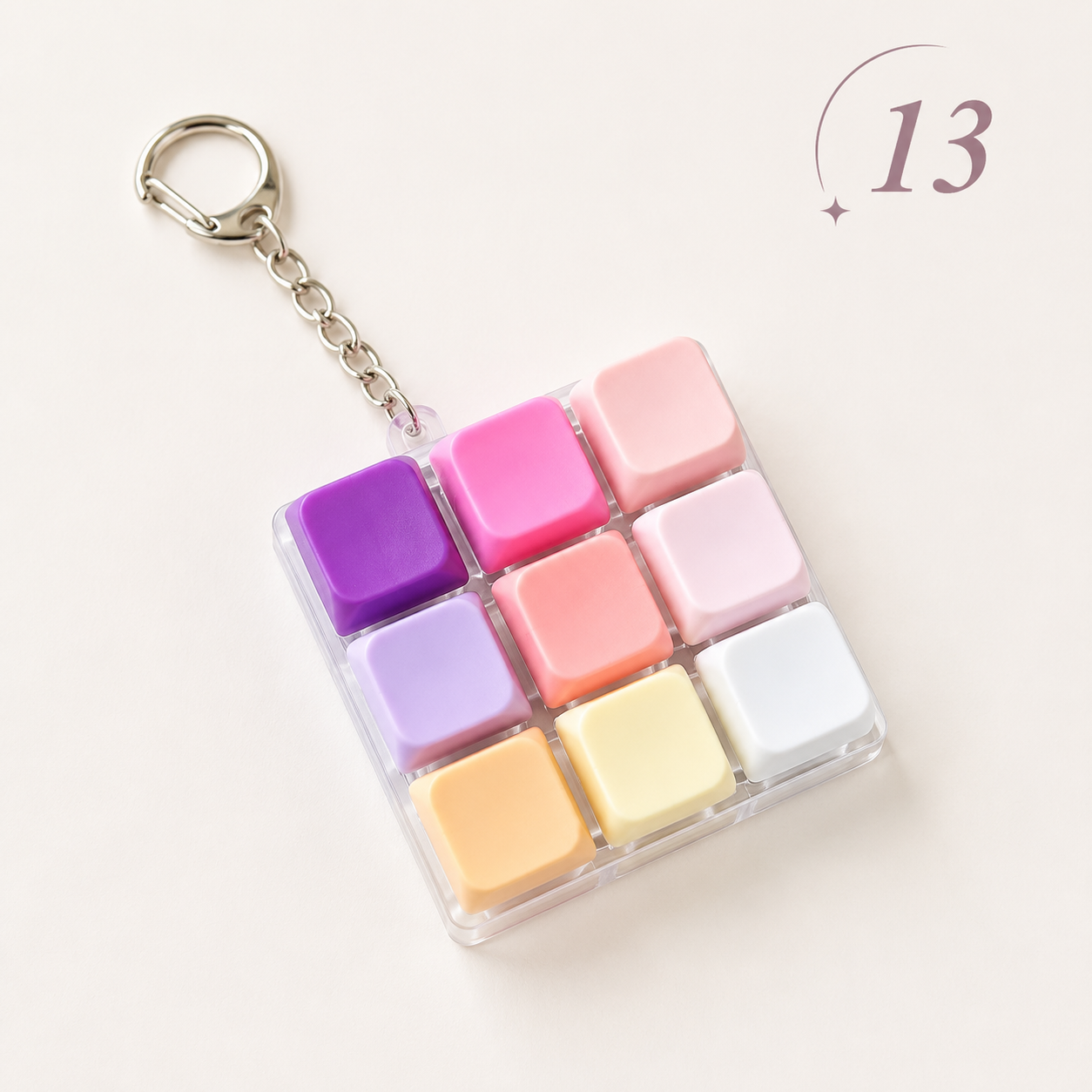 9-Key Mechanical Keyboard Fidget Keychain Clicky Sensory Stress Relief Keychain
