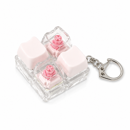 Keyboard Keycap Fidget Press Button Stress Relief Keychain with Colorful Switch Design