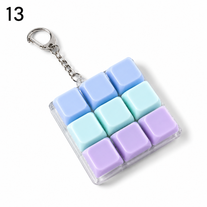 Trending 9-Key Fidget Click Button Fidget Keychain Stress Relief Multiple Colors