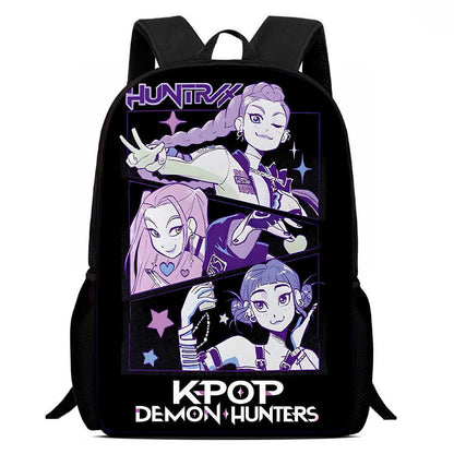 K-pop Demon Hunters Trendy Print Large Backpack Back To School Bag