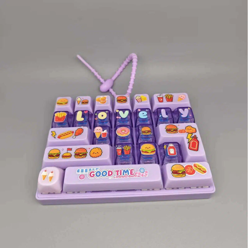 Fidget Decompression Keyboard Stress Relief Toy Colorful Keycap Sensory Charm