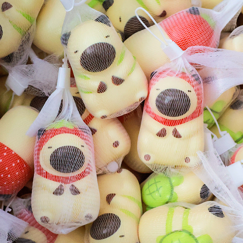 Cartoon Style Slow Rebound Squishy Stress Toy Doll Keychain Squeeze Fidget for Kids & Adult
