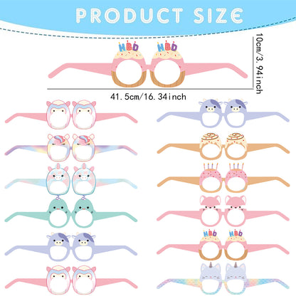 Kawaii Squishy Toy Themed Birthday Party Supplies – Cute Cartoon Paper Plates, Cups, Napkins, Tablecloth & Decorations