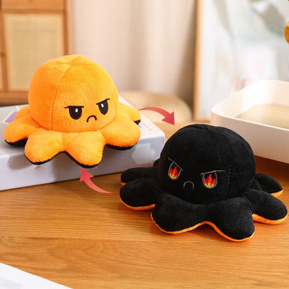 Reversible Octopus Plush Toy – Double-Sided Mood & Emotion Stuffed Animal