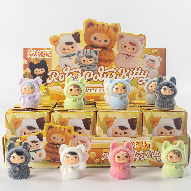 Demon Hunter Flocked Cartoon Figure Blind Box Set Collectible Surprise Desk Decor 12-Piece Pack