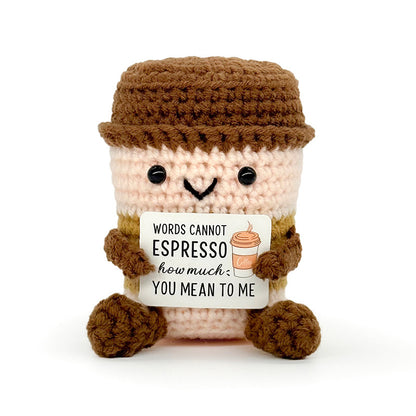 Crochet Food & Drink Pals with Message Cards – Cute Desk Decor & Gifts