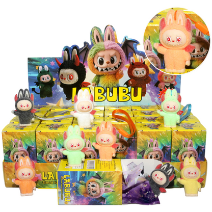 Flocked Cartoon Character Blind Box Collectibles Mini Display Figurines & Hanging Charms Assorted Styles